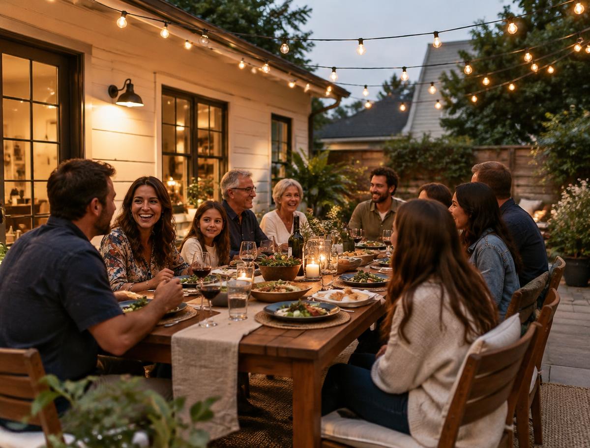 Concept: a cul-de-sac patio built for Friday night brisket
